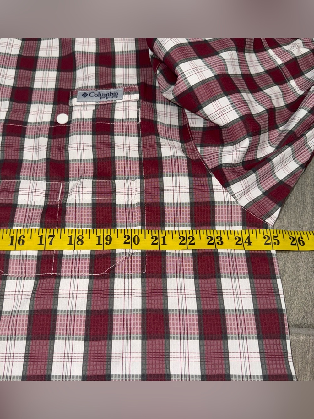 Columbia PFG Florida State Seminoles Shirt XL Burgundy & White Gingham Fishing - Picture 7 of 9